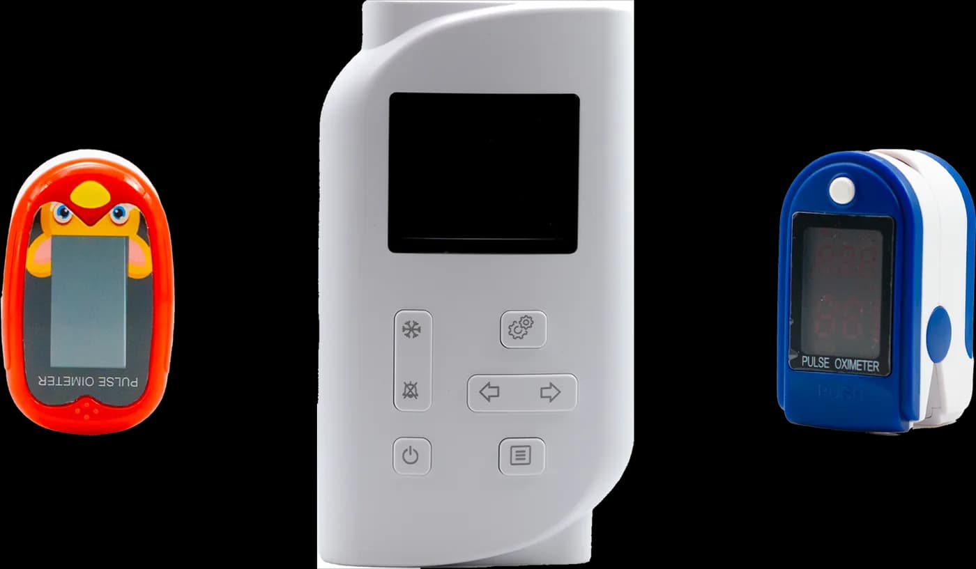 Pediatric and adult pulse oximeters with a handheld monitor